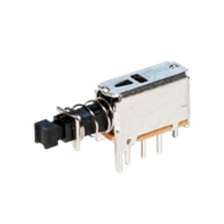 C&K Components Pushbutton Switch, Dpdt, Momentary, 0.2A, 30Vdc, 8 Pcb Hole Cnt, Solder Terminal, Through PN21SJNA03QE